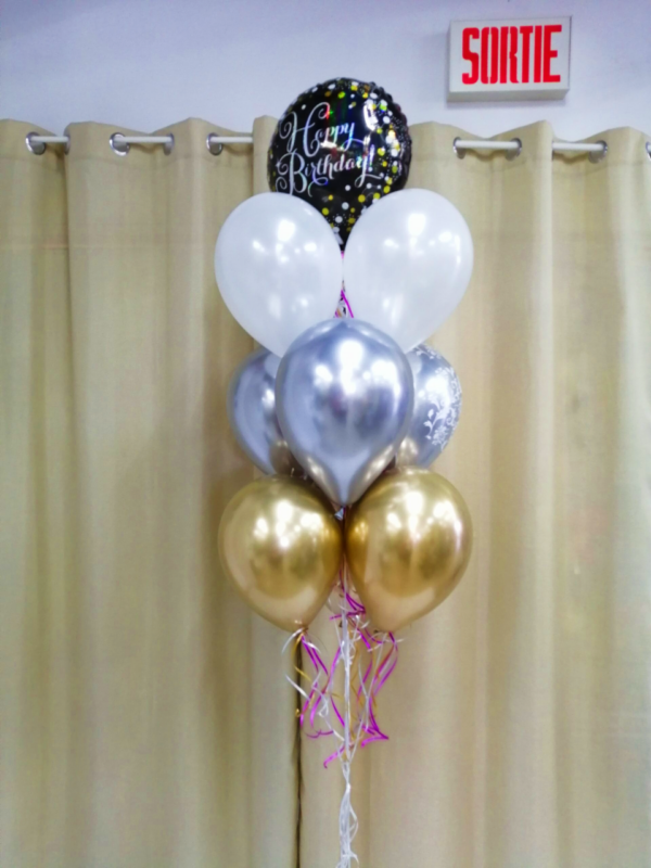 Bouquet de 10 ballons, 6-7 pieds